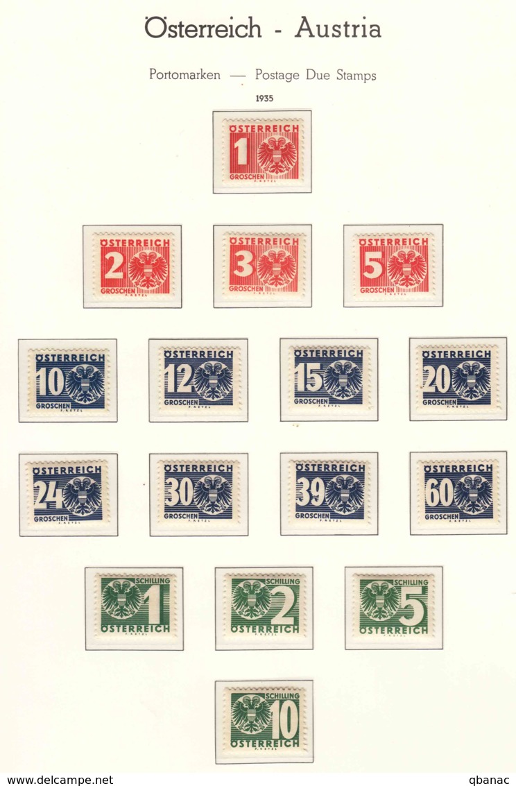 Austria 1935 Porto Mi#159-174 Mint Hinged - Segnatasse