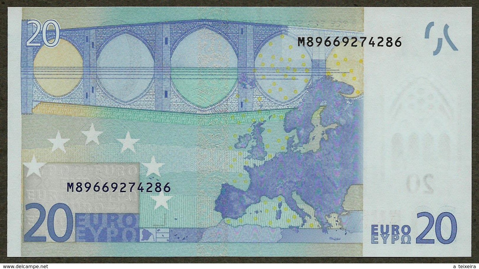 Portugal - 20 Euro - U025 A1 - M89669274286 - Draghi - UNC - 20 Euro
