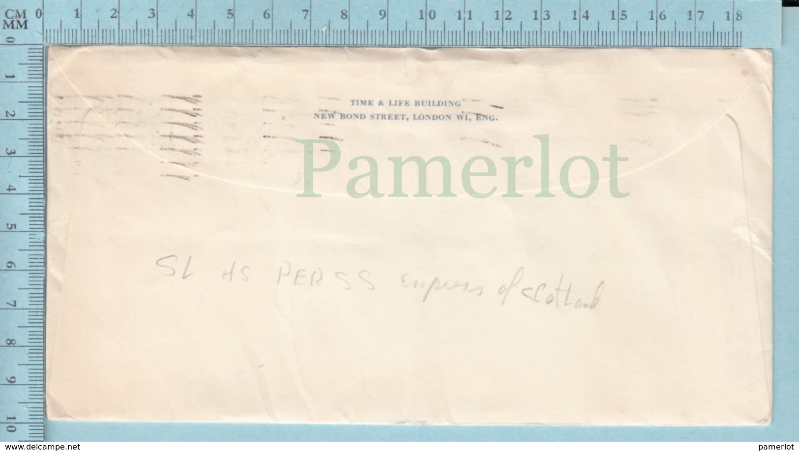 Illustrated Envelope, Postmark: Per S.S. 'Empress Of Scotland', Cover London F.S. 1955 -> To Sherbrooke Quebec - Lettres & Documents
