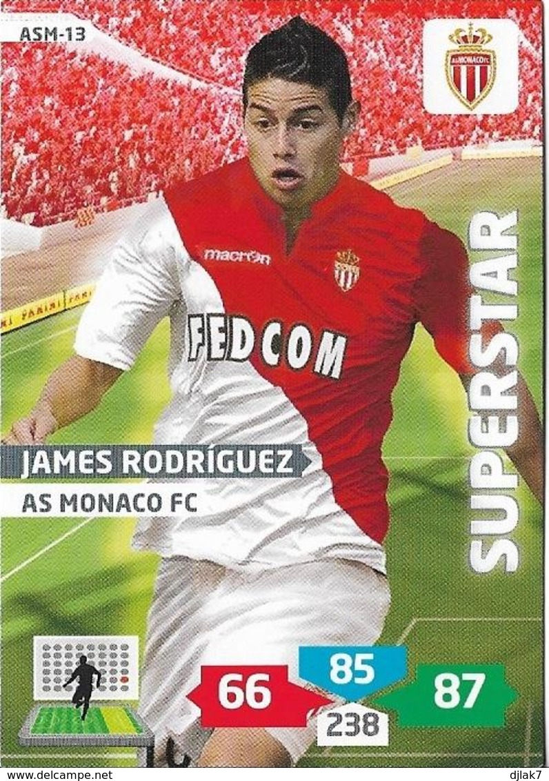 CARTE PANINI ADRENALYN XL LIGUE 1 SAISON 2013-14  AS MONACO JAMES RODRIGUEZ SUPERSTAR - Trading Cards