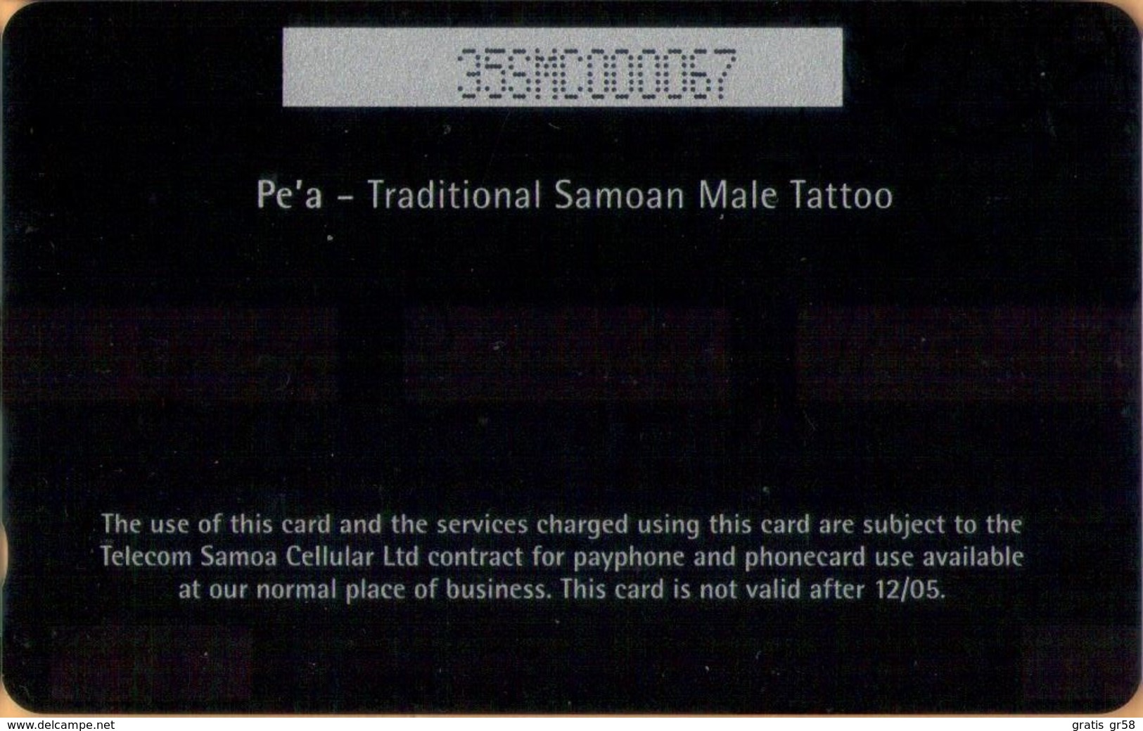 Samoa - GPT, 35SMC, Pe'a - Traditional Samoan Male Tattoo, 5 WS$, 2002, Mint - Samoa