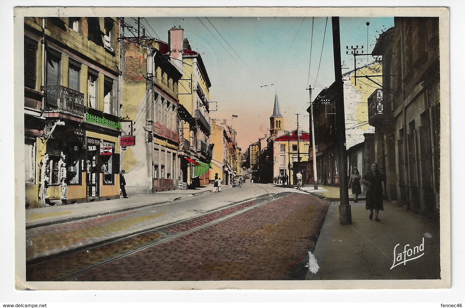 42 - LA RICAMARIE - La Grande Rue Et Route St Etienne - Animée - 1952 (H143) - Autres & Non Classés