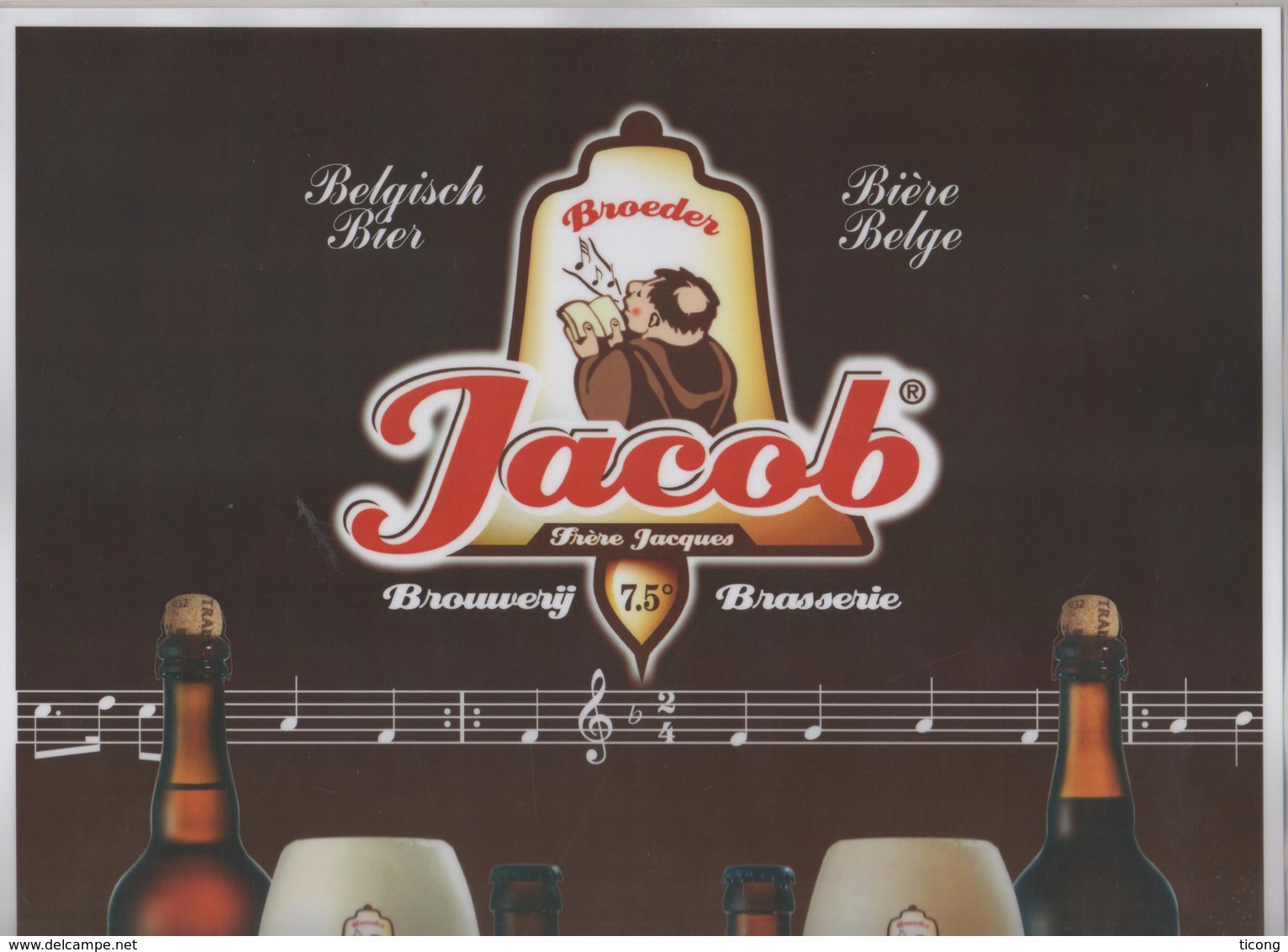 AFFICHE BRASSERIE BROEDER JACOB WEZEMAAL BELGIQUE - FRERE JACQUES, BIERES ET MUSIQUE - FORMAT 30 X 42 CM - VOIR SCANNERS - Autres & Non Classés