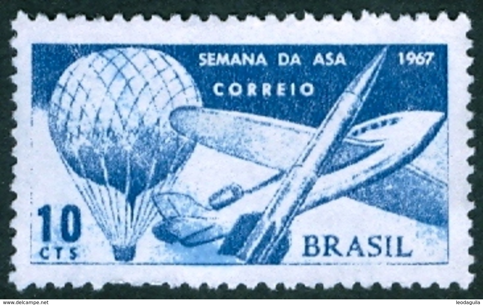 BRAZIL #1062   -  BALLOONS  - MONTGOLFIÈRE - MINT - 1967 - Unused Stamps