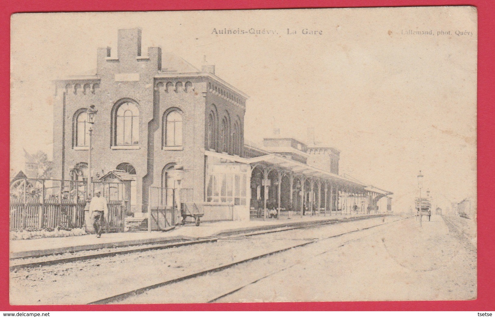 Aulnois-Quévy - La Gare  -1912 ( Voir Verso ) - Quevy
