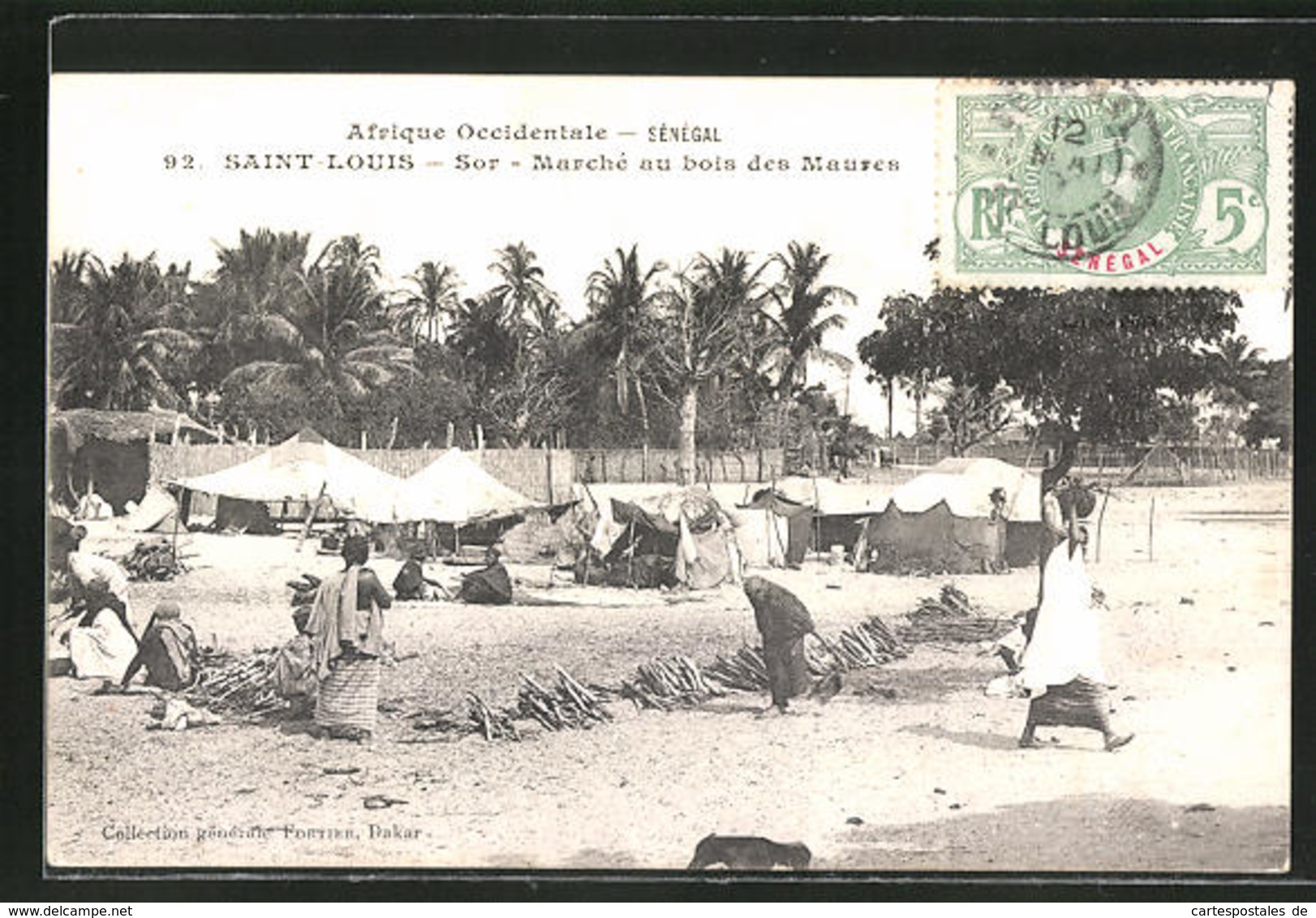 CPA Saint-Louis, Marché Au Bois Des Maures - Senegal