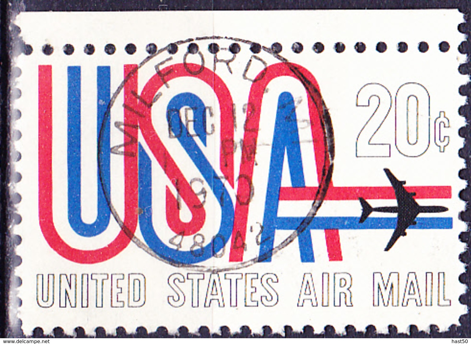 USA - Schriftbild USA Mit Düsenverkehrsflugzeugt (MiNr: 974) 1968 - Gest Used Obl - 3a. 1961-… Used