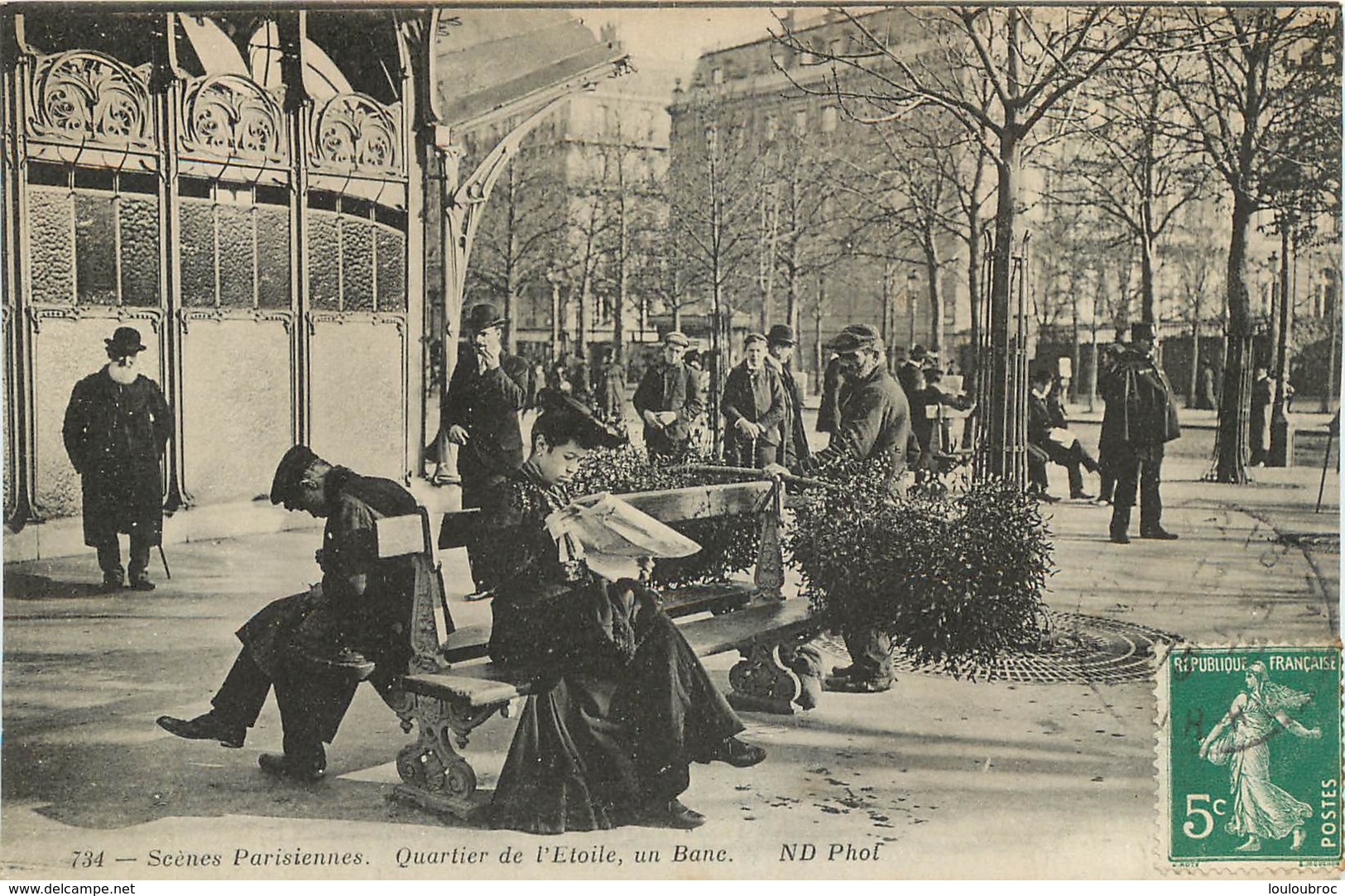 PARIS SCENES PARISIENNES QUARTIER DE L'ETOILE UN BANC - Arrondissement: 08