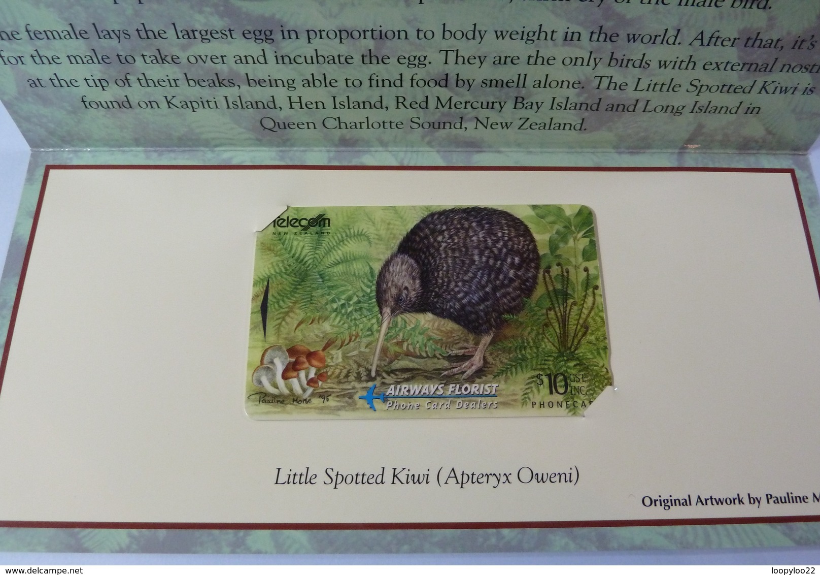 New Zealand - GPT - Little Spotted Kiwi - Airways Florist - $10 - 1500ex - Mint In Folder - Neuseeland