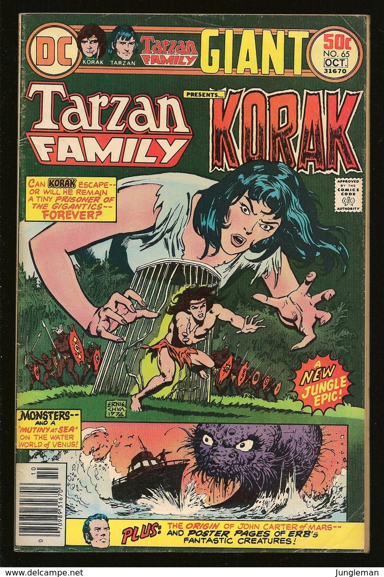 Tarzan Family # 65 - DC - With Tarzan, Korak, John Carter And Carson Napier - In English - 1976 - BE - DC