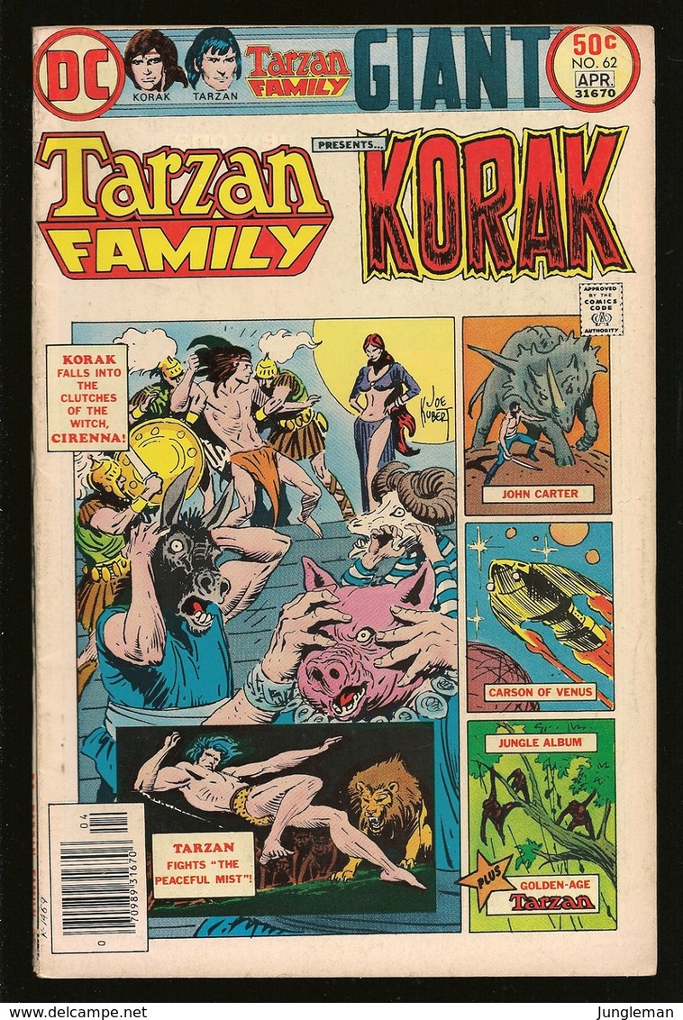 Tarzan Family # 62 - DC - With Tarzan, Korak, John Carter And Carson Napier - In English - 1976 - BE - DC