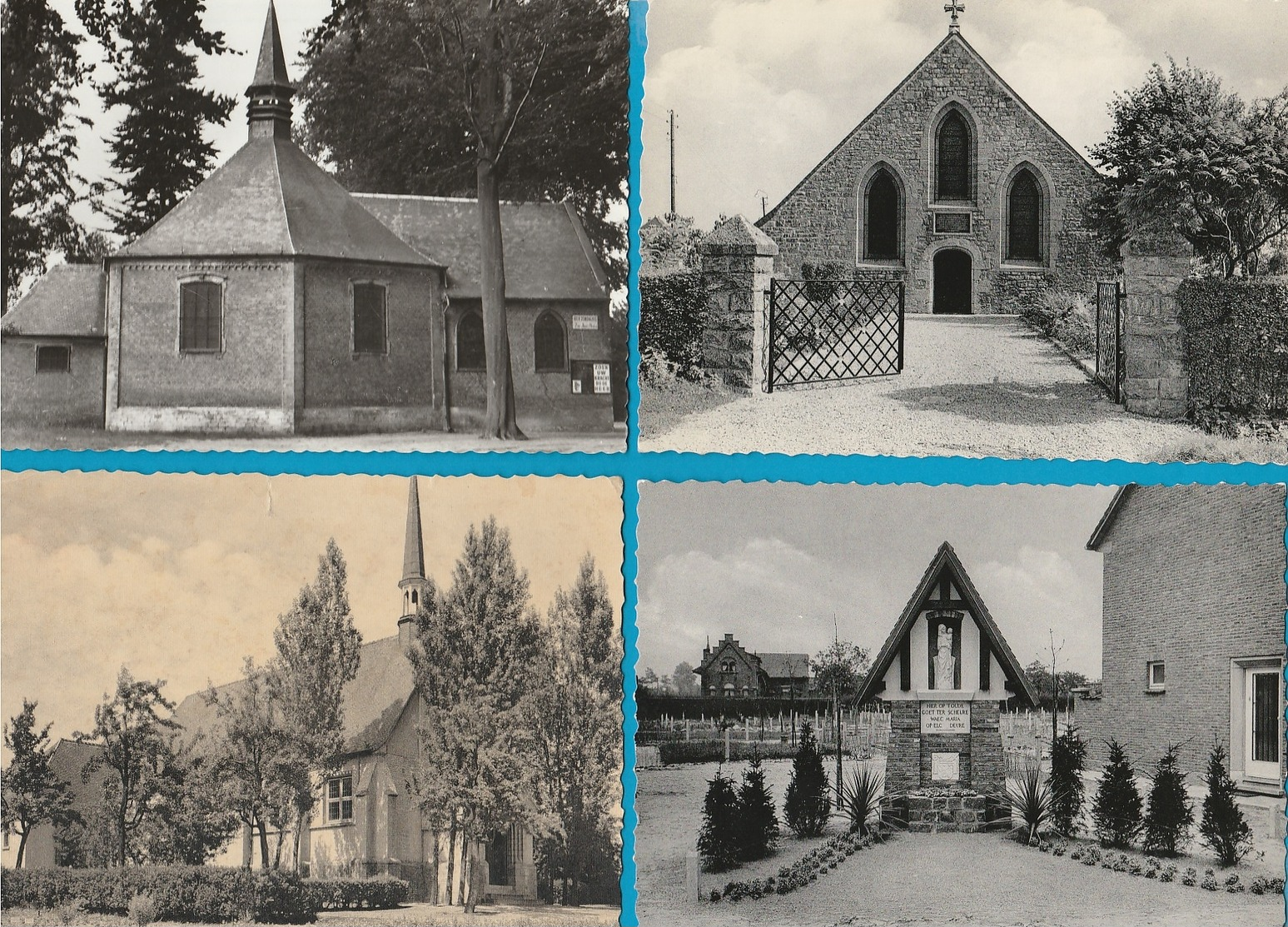 BELGIË Kerken, Kapellen, Eglises, Chapelles, Lot van 60 postkaarten, 60 cartes postales