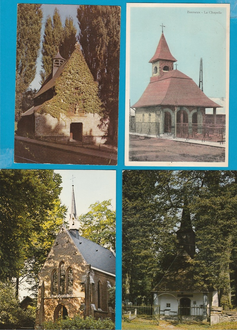 BELGIË Kerken, Kapellen, Eglises, Chapelles, Lot van 60 postkaarten, 60 cartes postales