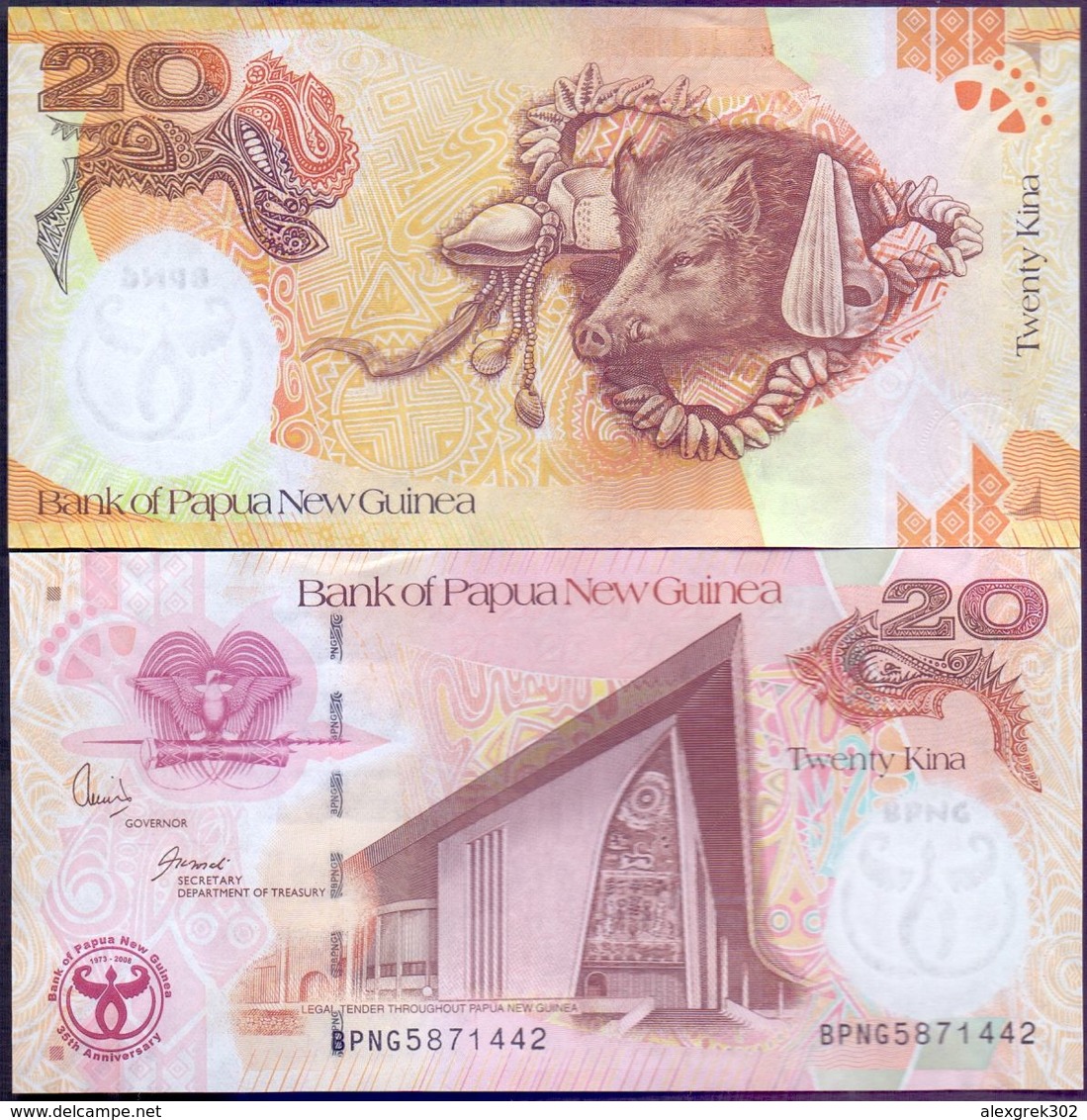 Papua New Guinea 20 Kina 2008 UNC. - Papouasie-Nouvelle-Guinée