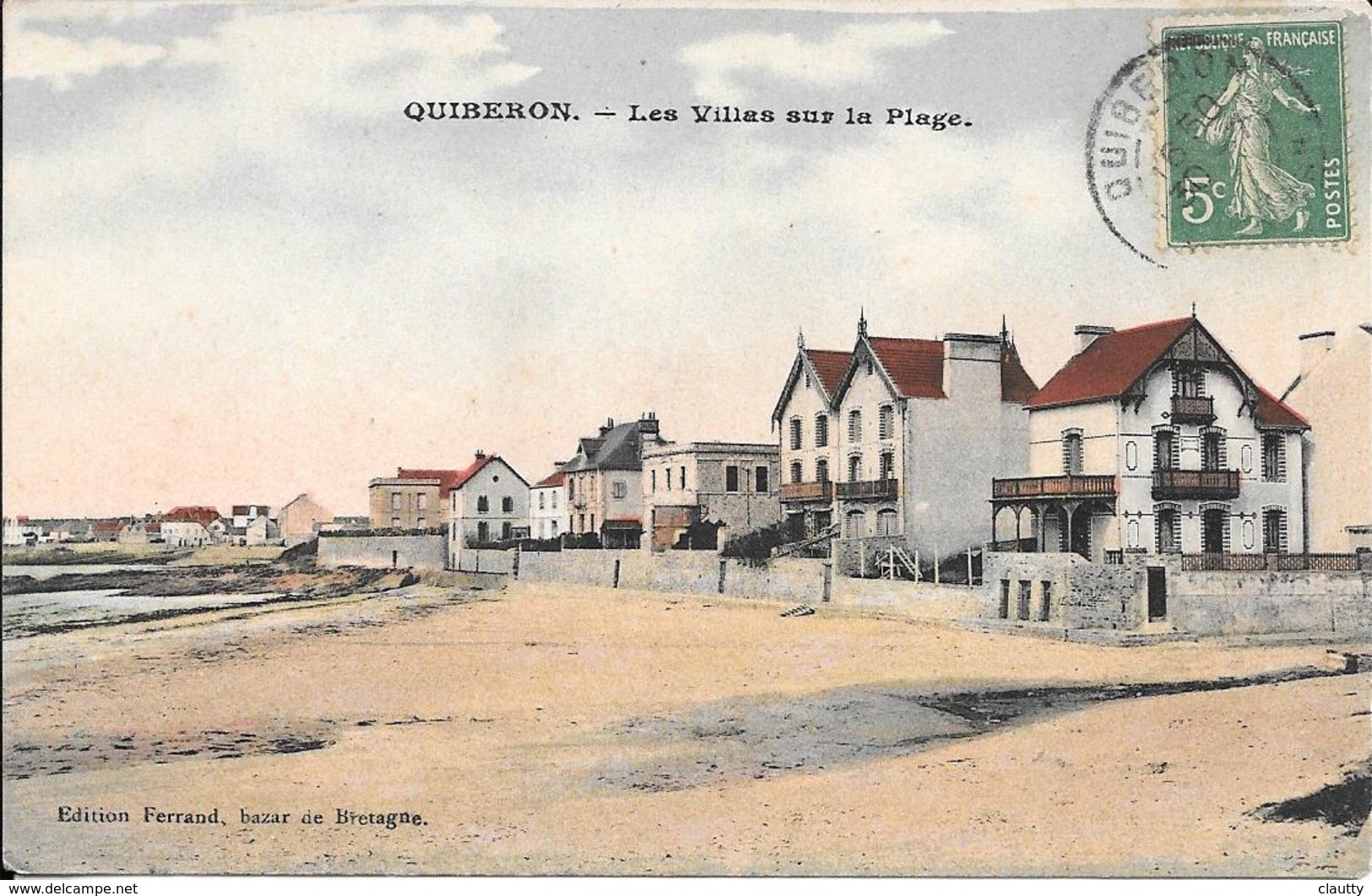 Cpa 56 Quiberon , Les Villas Sur La Plage , écrite 1916 - Quiberon