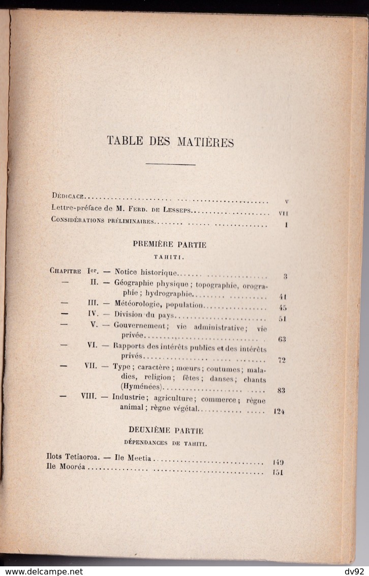 TAHITI LE CHARTIER (DEDICACE DE L AUTEUR) - 1801-1900