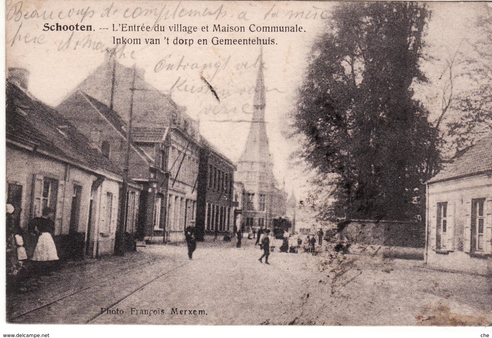 SCHOTEN  SCHOOTEN ENTREE DU VILLAGE 1919 - Schoten