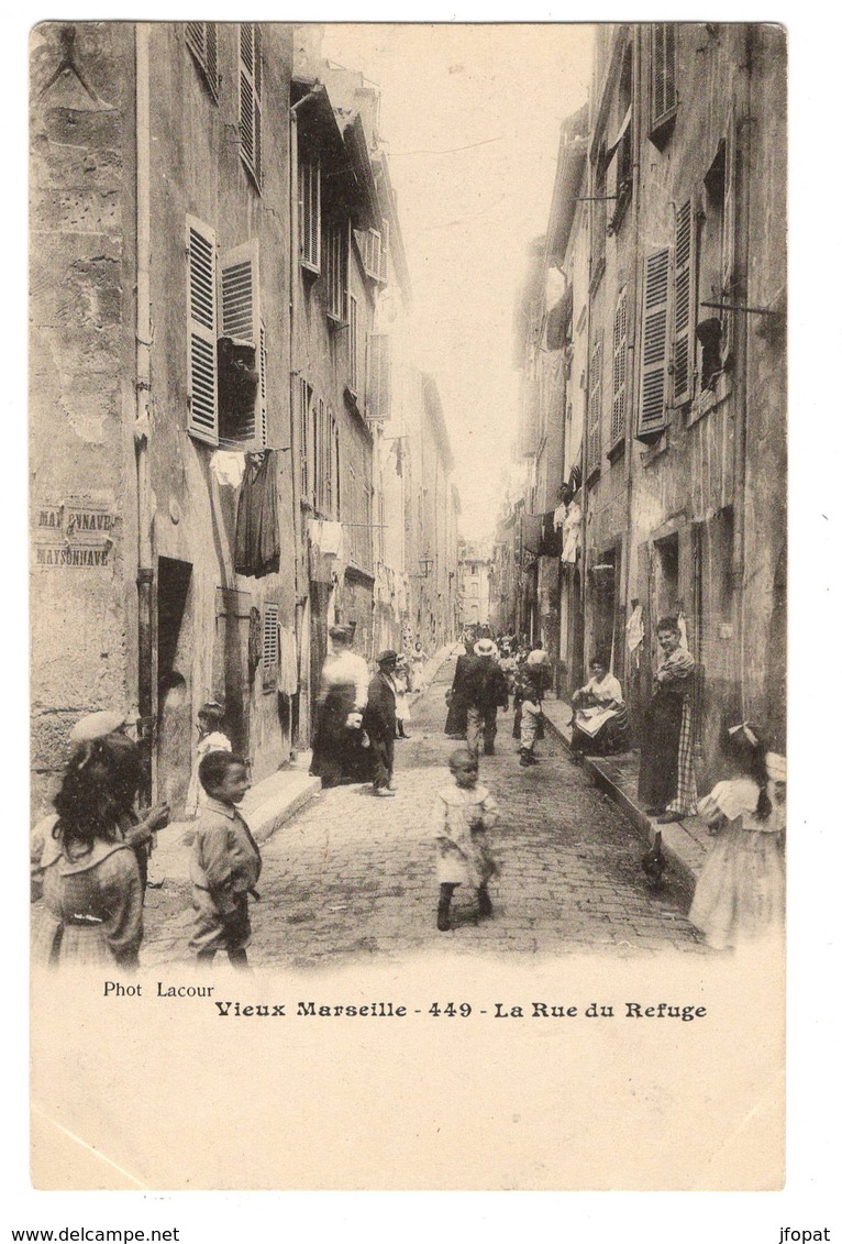 13 BOUCHES DU RHONE - MARSEILLE La Rue Du Refuge, Pionnière - Canebière, Centre Ville