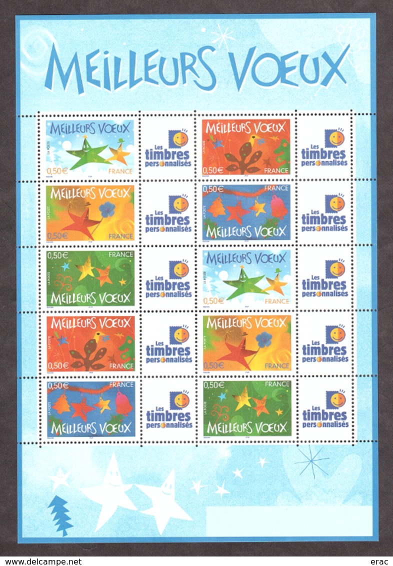 2004 - Feuille F3722A - Neuf ** - Meilleurs Voeux - Vignette "Les Timbres Personnalisés" - Autres & Non Classés