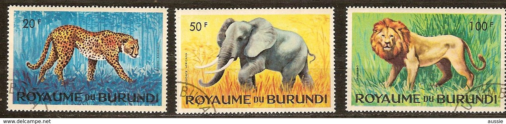 Burundi 1964 Yvertn° 92-94 (°) Oblitéré Used Cote 2,55 Euro Faune Sauvage - Oblitérés