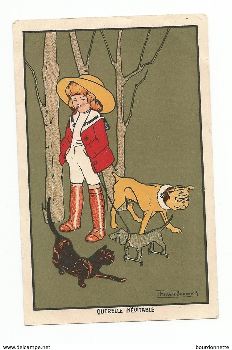 Carte Postale La Gaduase Thomas Barwick Querelle Inevitable CHIENS CHAT - Other & Unclassified