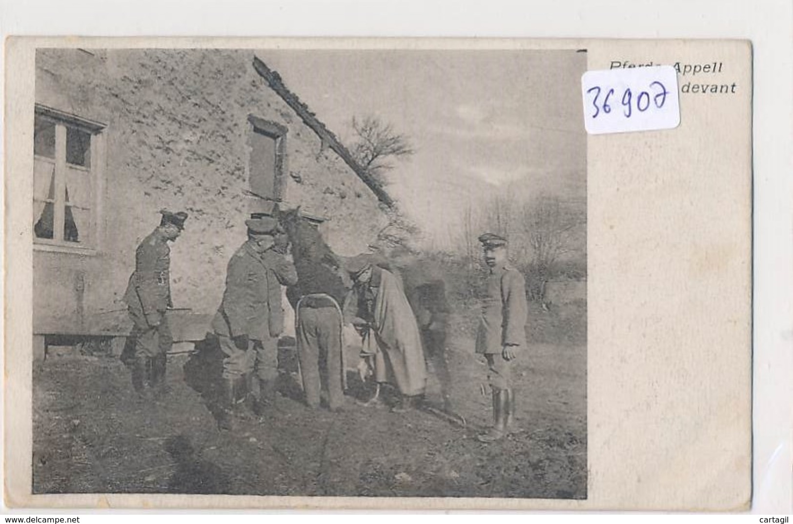 CPA-36907-55- Dun -(Militaria - Feldpost )- Pferde Appell - Villers Devant Dun-Carte Photo-rare Animation-Envoi Gratuit - Dun Sur Meuse