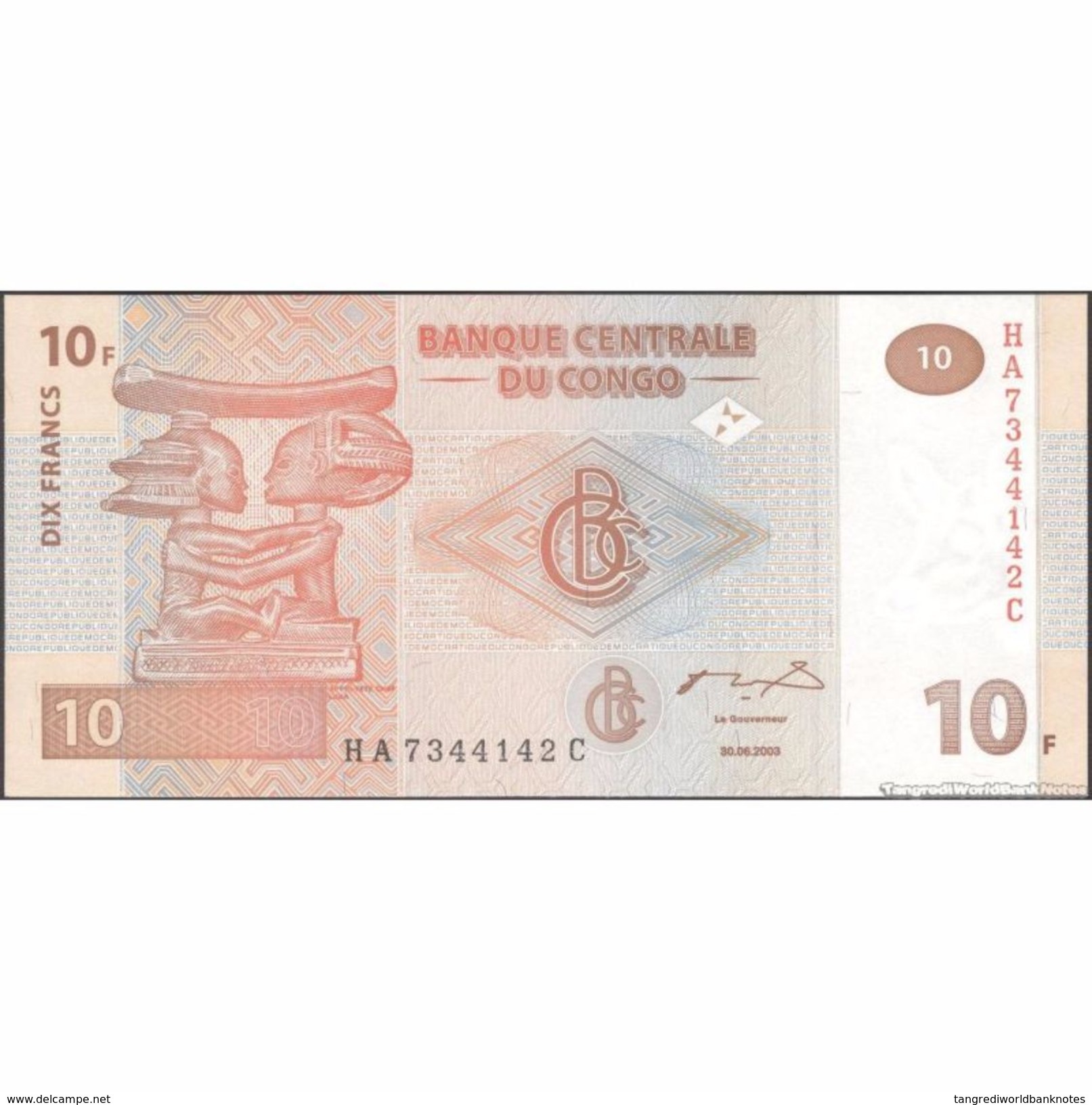 TWN - CONGO DEM. REP. 93A - 10 Francs 30.6.2003 HA-C (HdM) UNC - Democratic Republic Of The Congo & Zaire