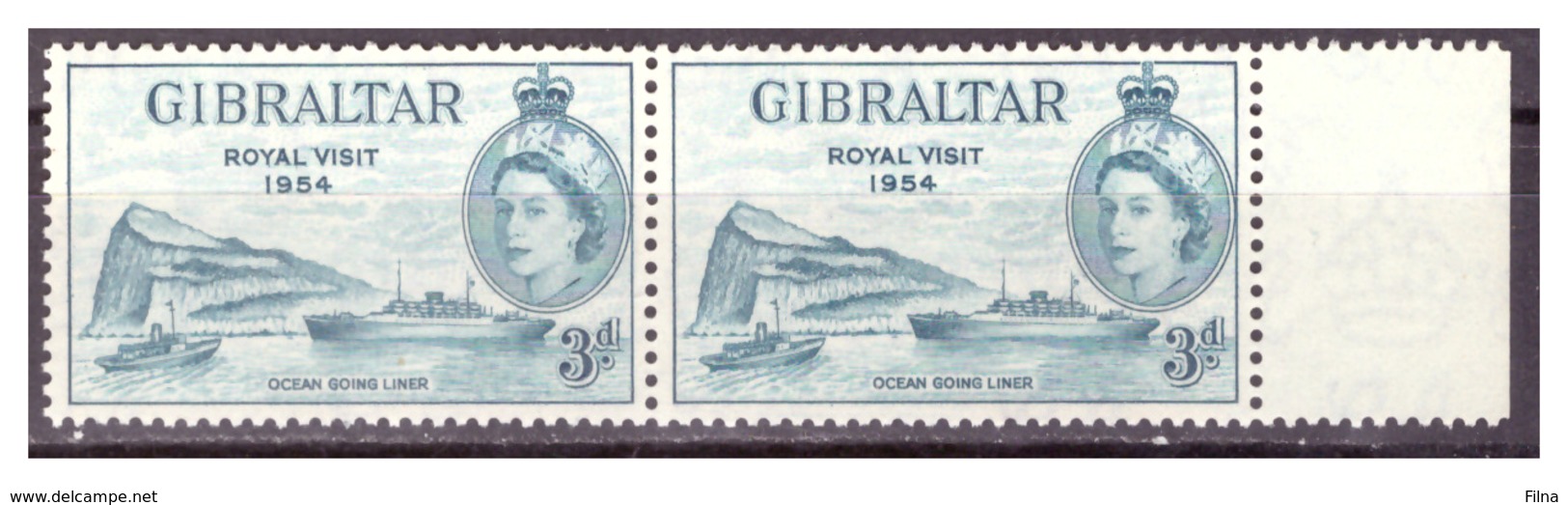 GIBILTERRA - 1954 - ROYAL VISIT. IN COPPIA. - MNH** - Gibilterra
