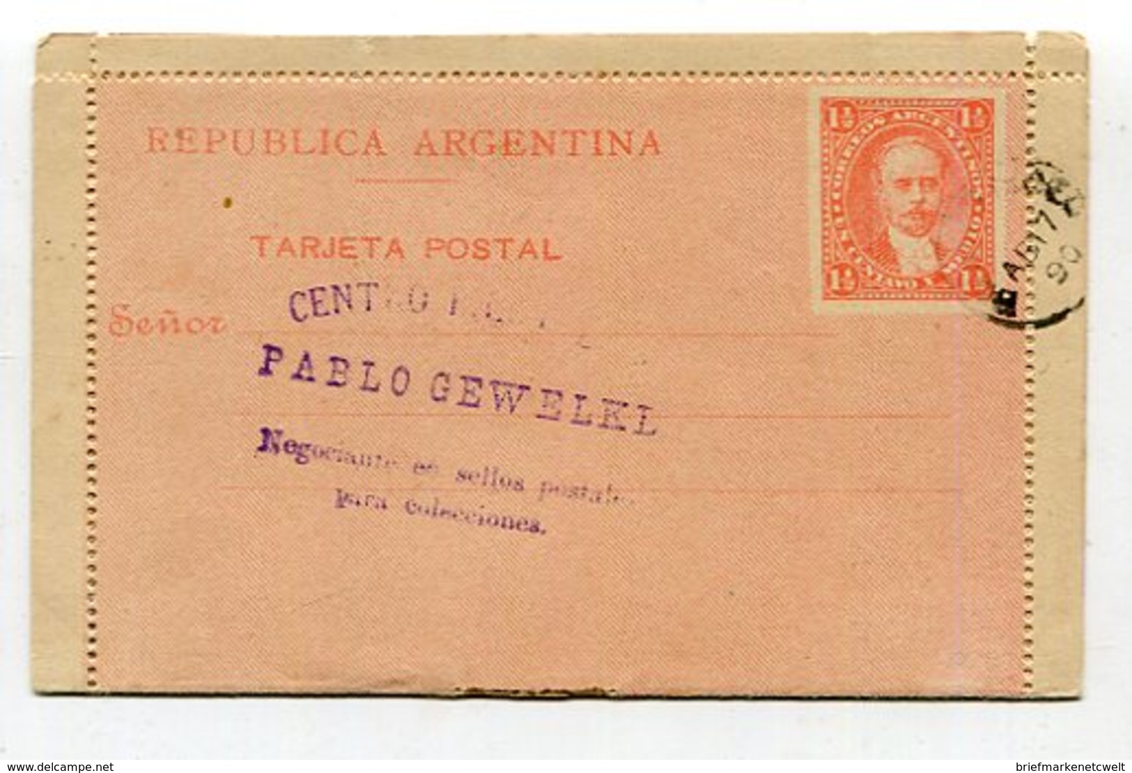 Argentinien / 1890 / Kartenbrief O (27026) - Ganzsachen