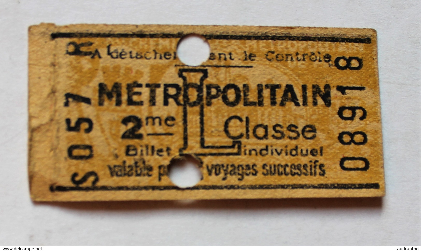 Ancien Ticket Métro Métropolitain L 2ème Classe Publicité Rasoir Pour être Bien Rasé Lame RB  RAZOR BLADES Poinçonné - Europe