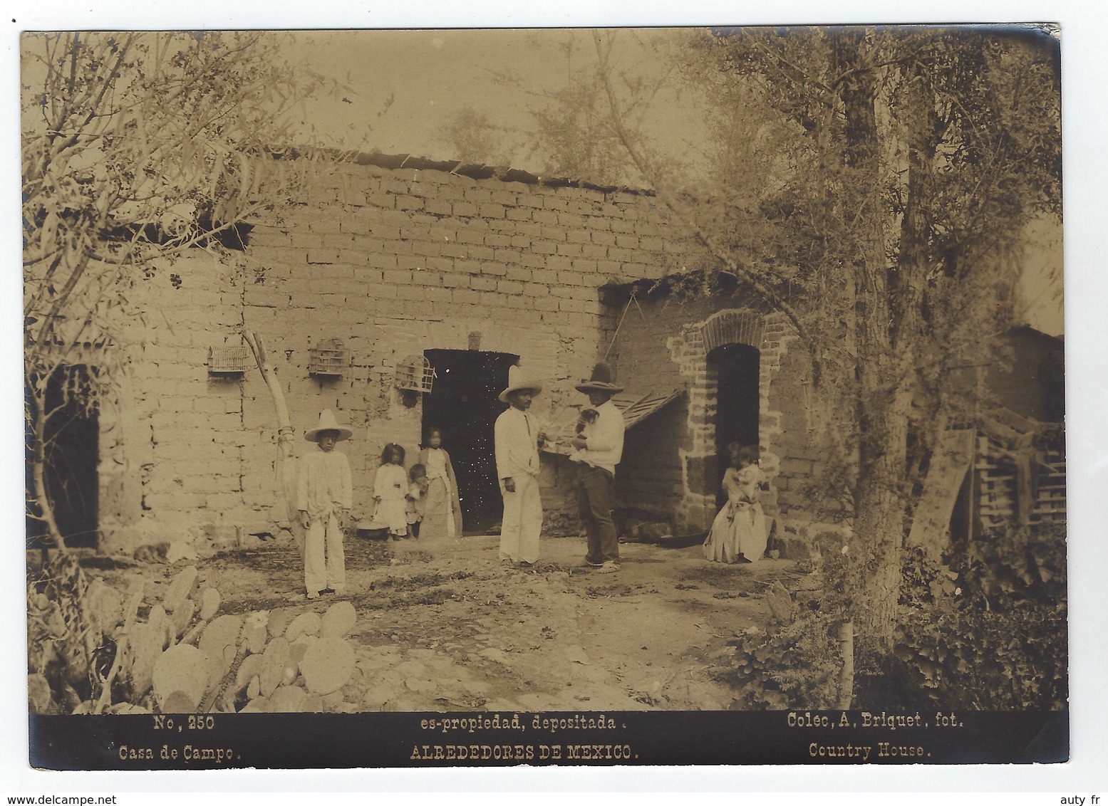 Photo Originale  Abel Briquet . Alrededores De MEXICO - Casa De Campo - Ancianas (antes De 1900)