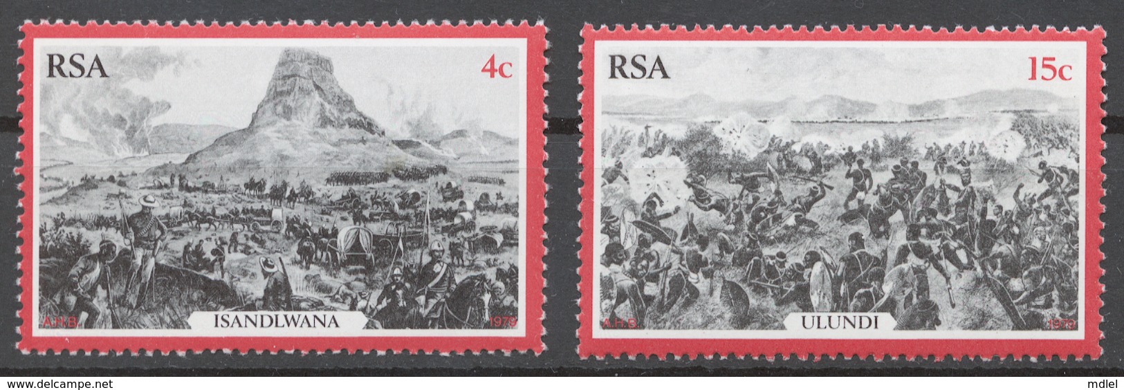 South Africa 1979 Mi# 556-57** BATTLE SCENES - Unused Stamps