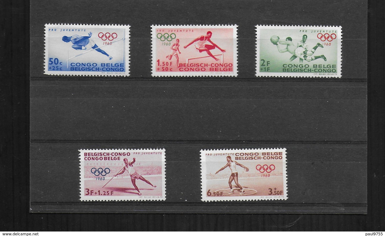 CONGO BELGE  1960 COB 367-371   MNH/** PRO JUVENTUTE - Neufs