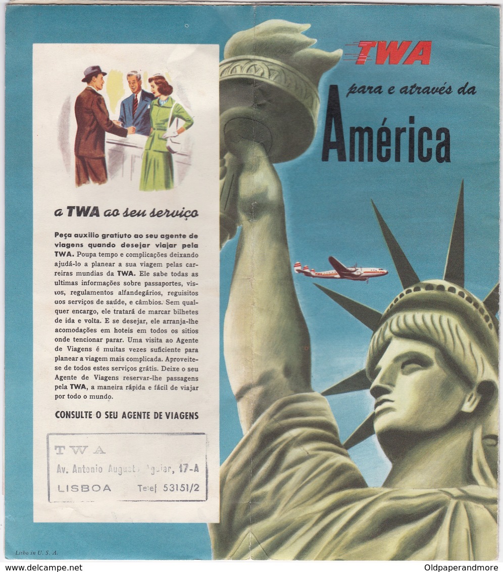 PORTUGAL TOURISM BROCHURE  - TWA - AIRWAYS   - AIRLINES AIRPLANE - Tourism Brochures