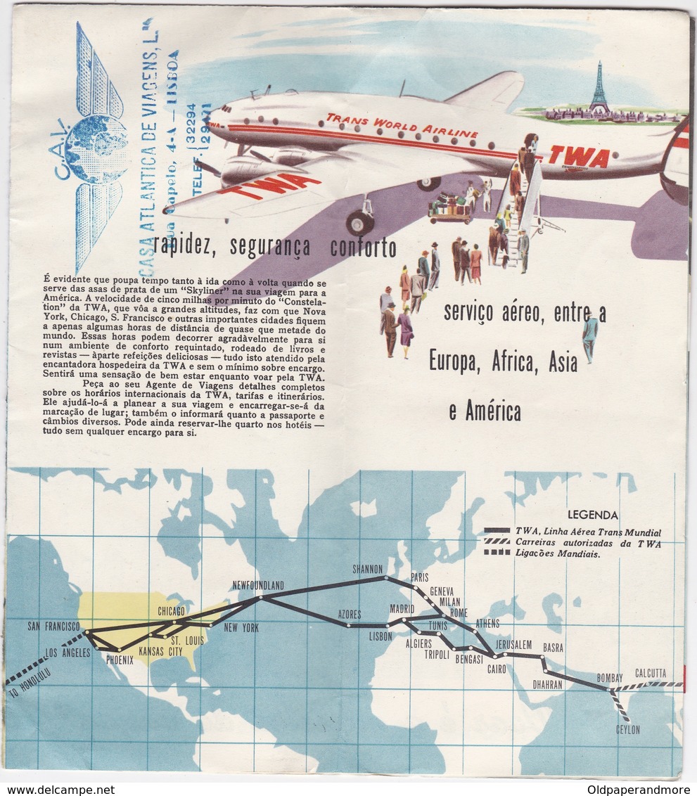 PORTUGAL TOURISM BROCHURE  - TWA - AIRWAYS   - AIRLINES AIRPLANE - Tourism Brochures