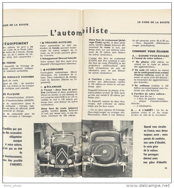 Livre Petit Guide De La Circulation Rurale, 1954, Tracteurs, Automobiles Citroën, Camions .., Code De La Route, Accident - Auto