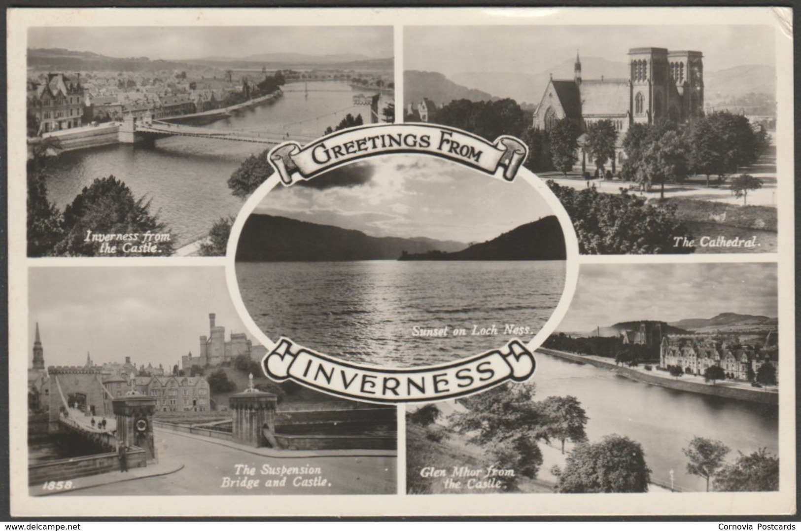 Multiview, Greetings From Inverness, 1957 - JB White RP Postcard - Inverness-shire