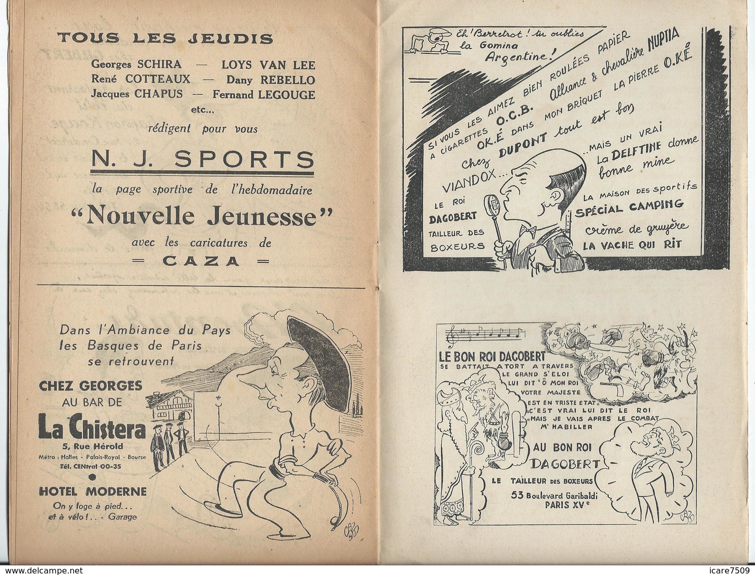 PARIS - BOXE Au Palais De Glace Réunion Du 25 Février - 12 Pages Nombreuses Pub. Dont Banania Et Bar Américain - Programmes