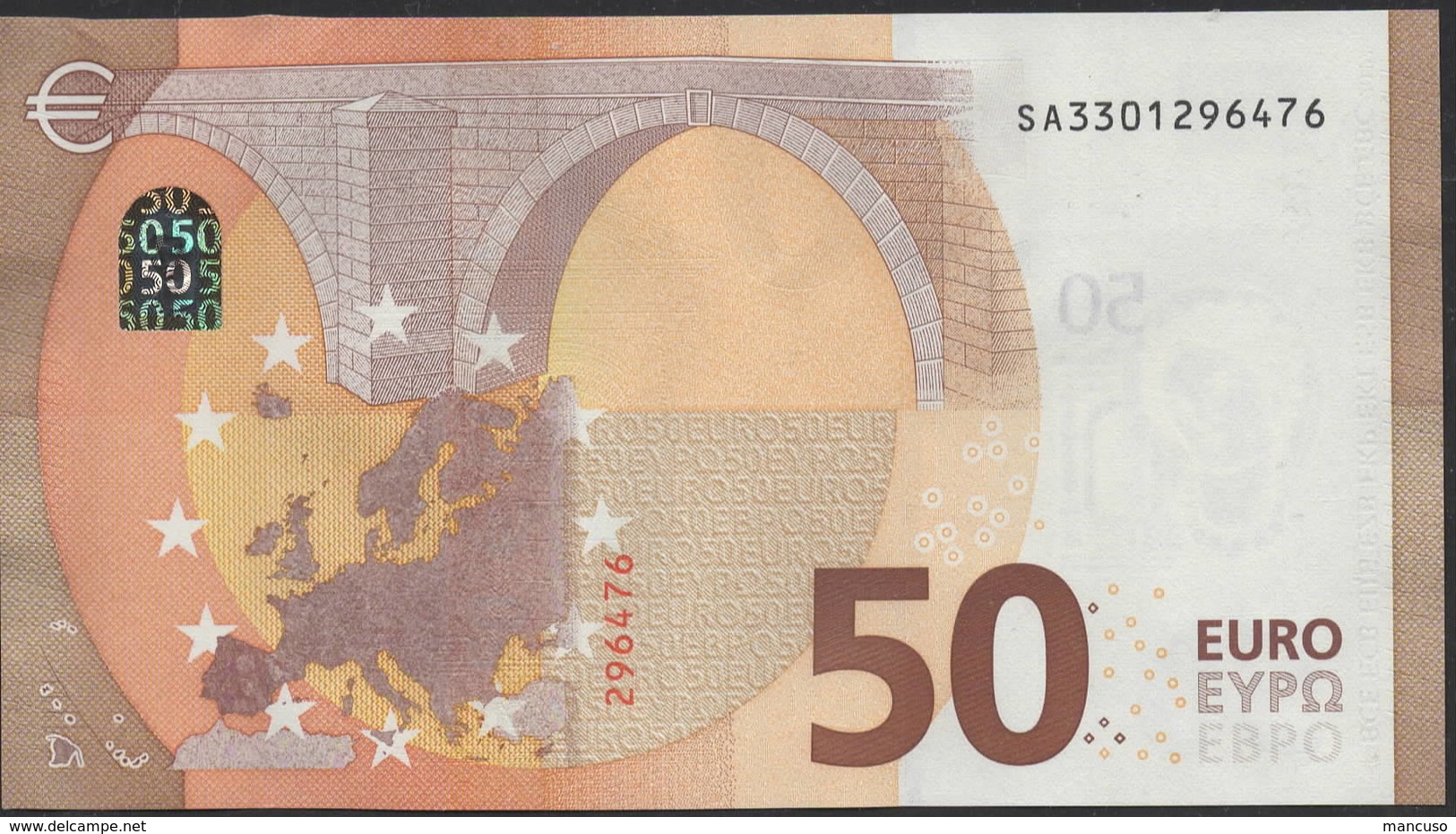 50 EURO ITALIA  SA  S012  Ch. "30"  - DRAGHI   UNC - 50 Euro