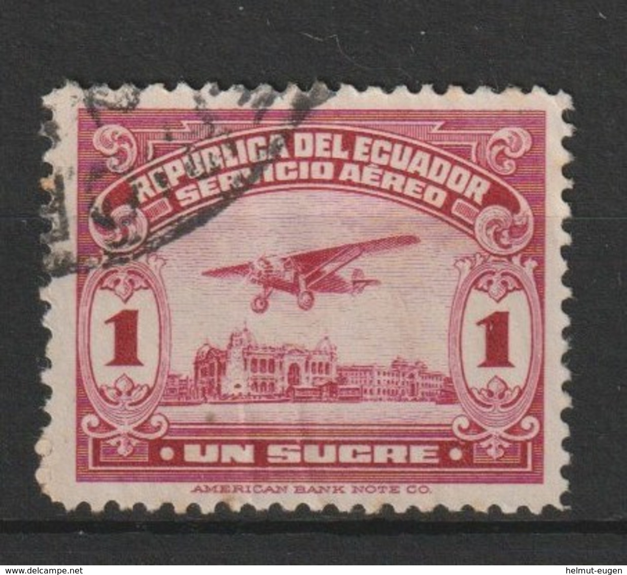 MiNr. 291 Ecuador / 1930, 9. Jan. Freimarken: Flugzeug über Strandpromenade Von Guayaquil. - Ecuador