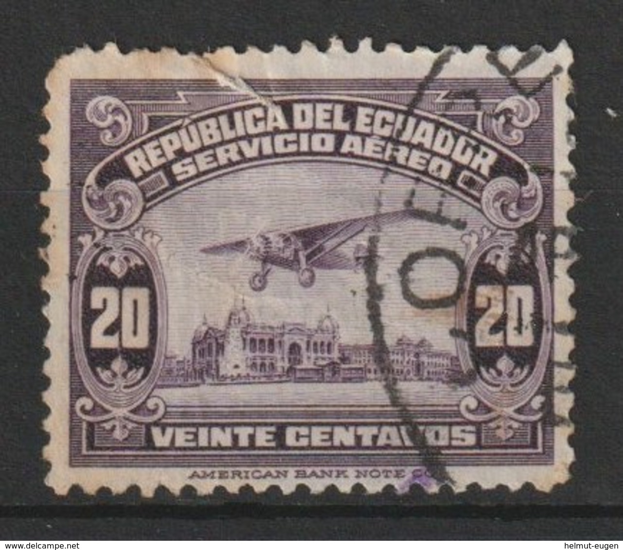 MiNr. 285 Ecuador / 1929, 5. Mai. Freimarken: Flugzeug über Strandpromenade Von Guayaquil - Equateur