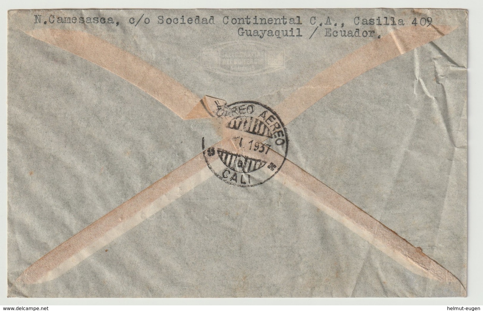 MiNr. 385 Ecuador / 1937, 19. Aug./1947, 7. Okt. Freimarken: Kondor. StTdr.; Gez. L 12. - Ecuador