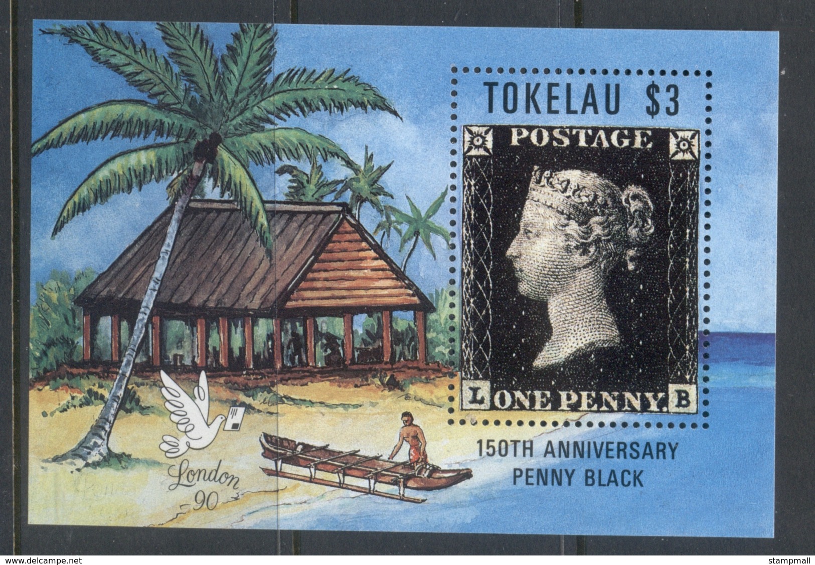 Tokelau Is 1990 Penny Black Anniversary MS MUH - Tokelau