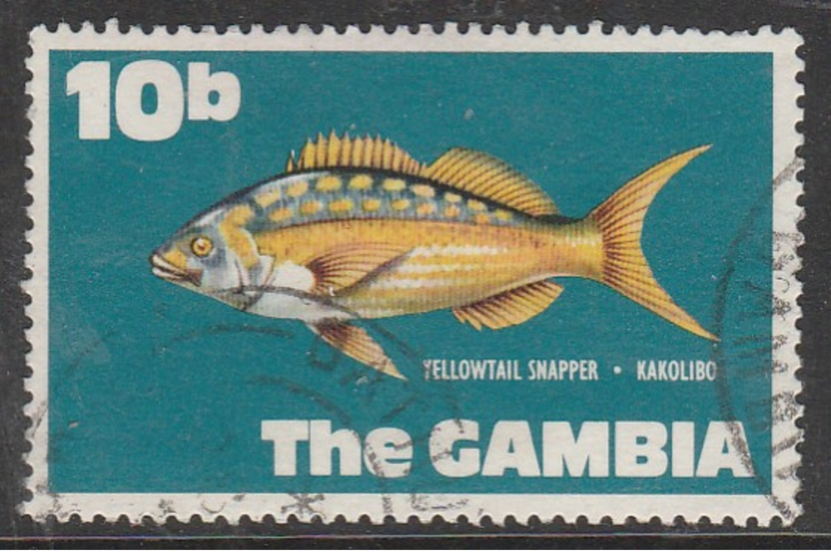 Gambia 1971 New Currency - Fish 10 B Multicoloured SW 259 O Used - Gambia (1965-...)
