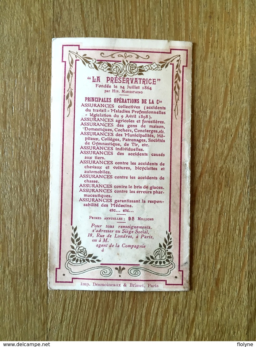 Calendrier 1923 - " LA PRESERVATRICE - Compagnies D'Assurances , 18 Rue De Londres Paris " - Calendar - AA144 - Small : 1921-40