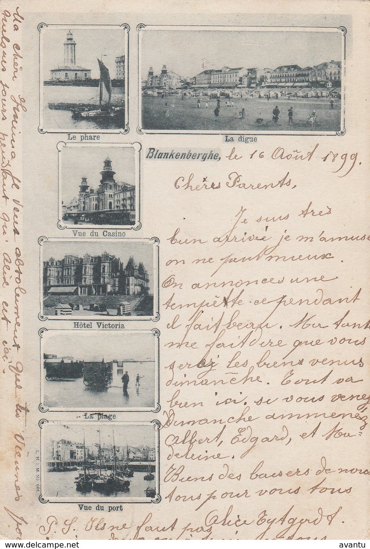 BLANKENBERGE /  VOORLOPER / PRECURSEUR 1899 / MEERZICHTENKAART / ZELDZAAM - Blankenberge