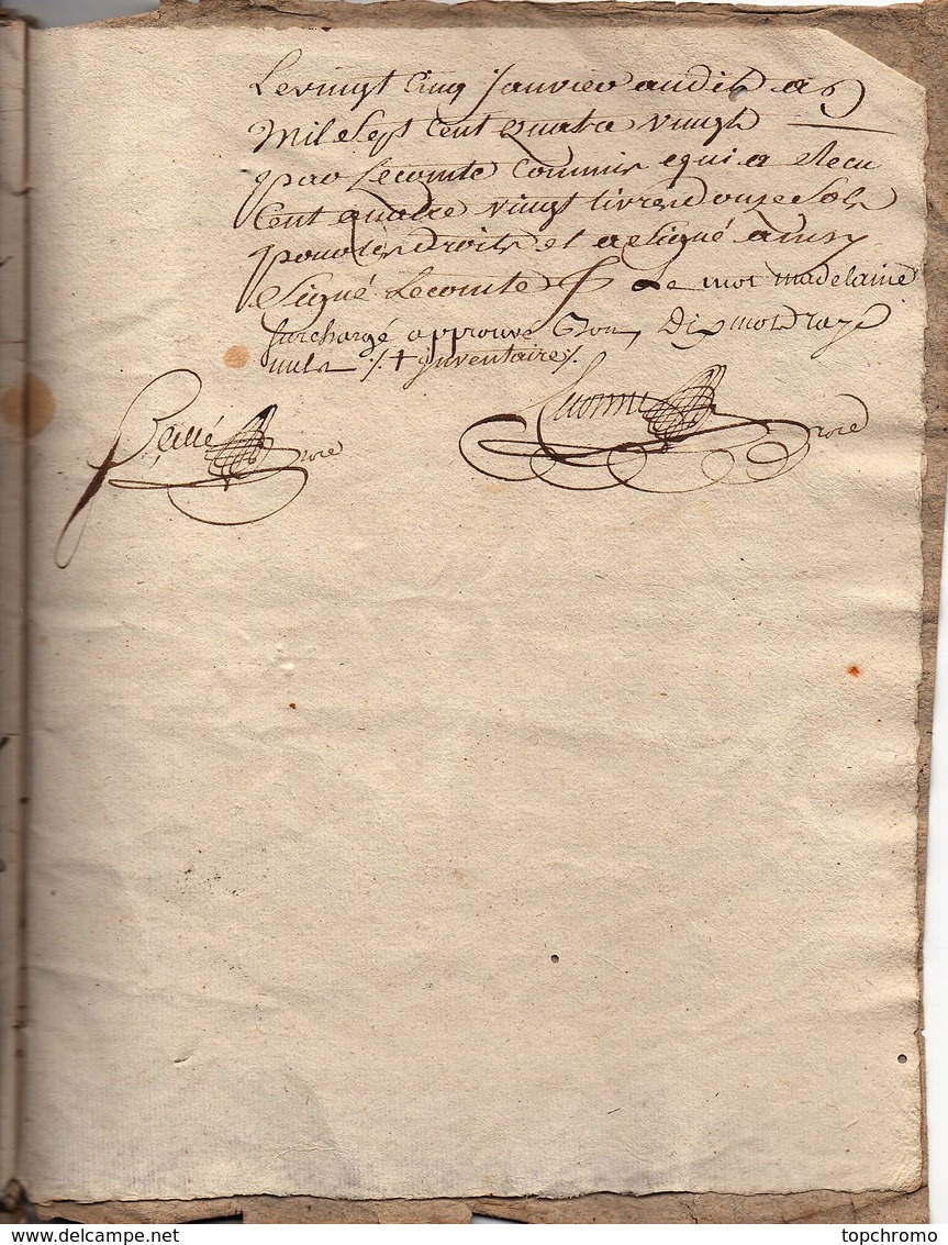 Acte Notarial Notaire à Monthou Sur Cher Manuscrit Succession Dubois Curé Cachet Généralité Orléans Deux Sols 16 P.1780 - Manuscrits