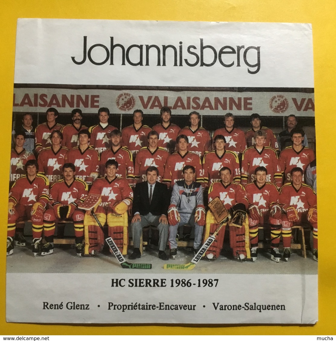 9029 - Hockey Sur Glace HC Sierre 1986-1987 Suisse Johannisberg René Glenz Varone - Sonstige & Ohne Zuordnung