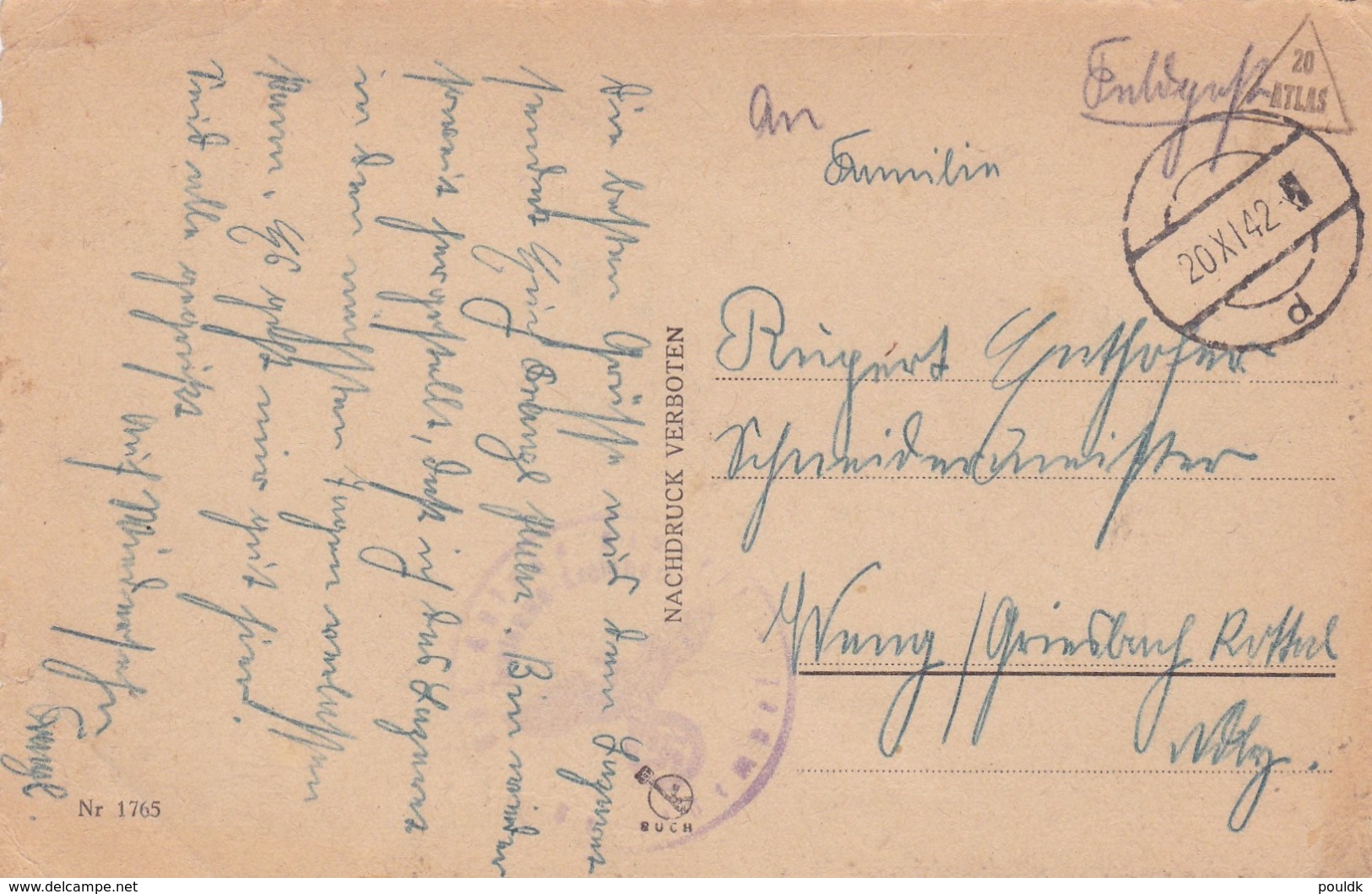 German Feldpost WW2: Postcard Warszawa In Poland, Grosses Theater From Unknown Unit (faint Feldpostcachet) - 2. Weltkrieg