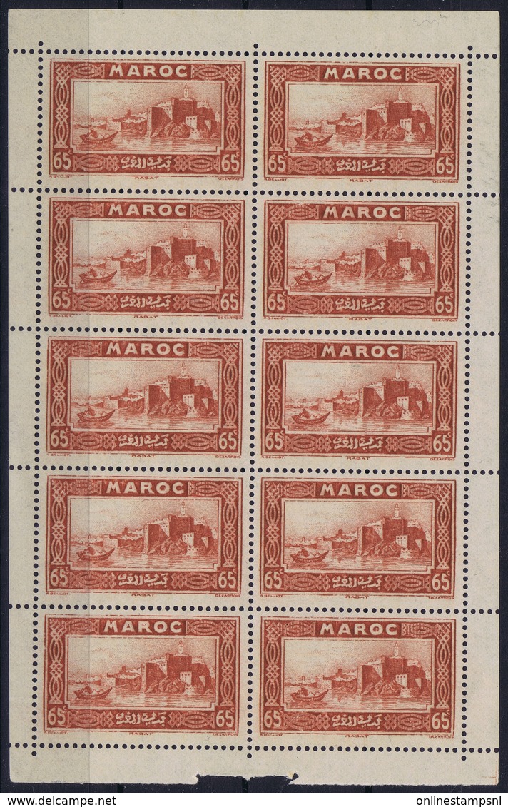 Maroc Yv 140 , Feuille  8 X Postfrisch/neuf Sans Charniere /MNH/**  2x MH/* Flz/ Charniere - Neufs